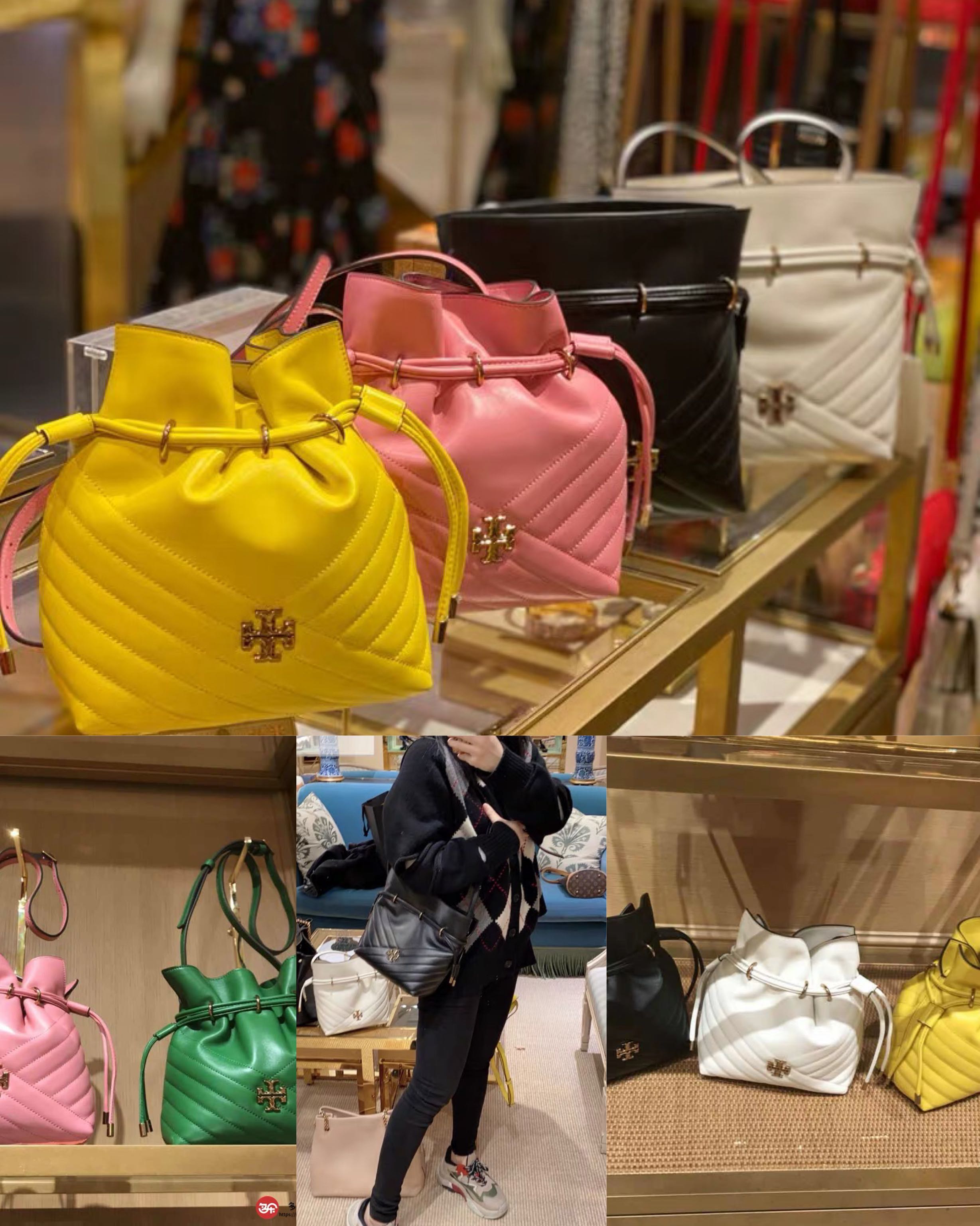Kira chevron 2025 mini bucket bag