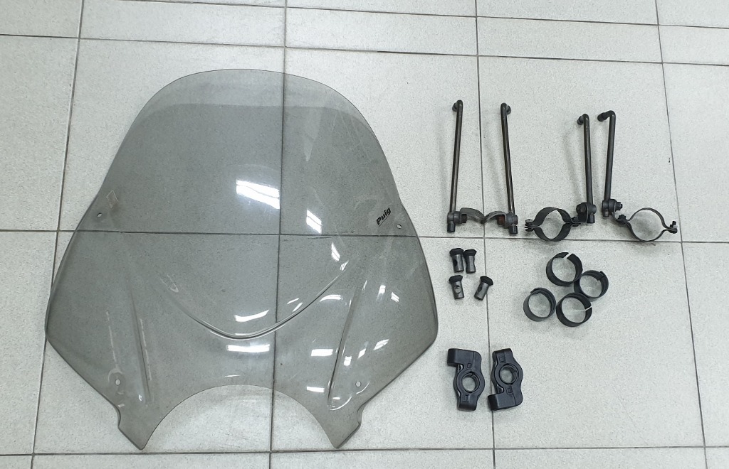 Used Puig Ranger Smoked Tall Windshield for Round Headlight 0328H ...