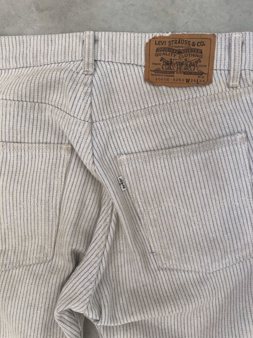 Vintage Levi's striped denim, Men's Fashion, Bottoms, Jeans on Carousell