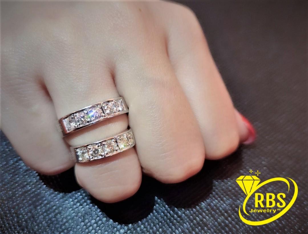 14k Classic 5-Stone Diamond Wedding Band (Category: Luxury Accessories) located in Manila. Submitted by rbsjewelry (Listing ID 285008077, Image 2). Description: Made-to-Order 14k 5-Stone Diamond Wedding Band - 5 Stone Diamond Setting for Each Ring - 1.50 Carat Total, VVS - VS Clarity, H - I Color - Brilliant Round, Natural Diamonds - 14k Solid White Gold Setting - Option for 18k Gold Setting - Choice of VS, SI or Mix Clarity Diamonds - Available 