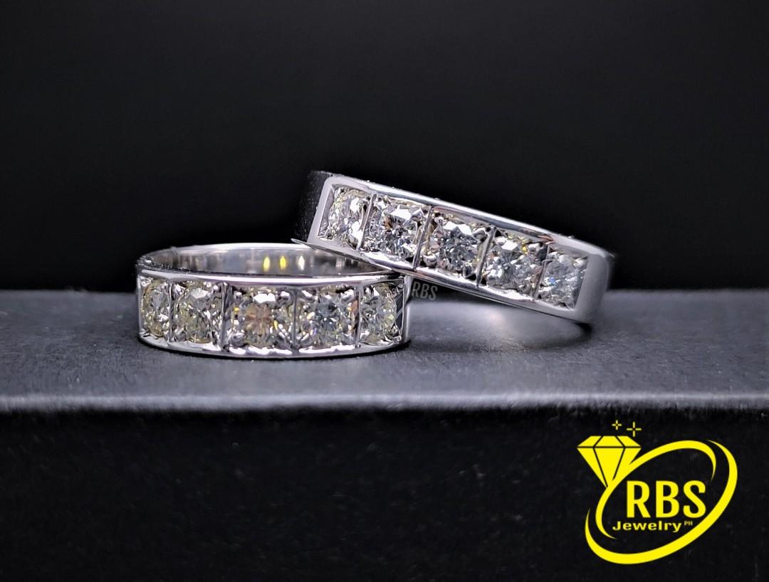 14k Classic 5-Stone Diamond Wedding Band (Category: Luxury Accessories) located in Manila. Submitted by rbsjewelry (Listing ID 285008077, Image 1). Description: Made-to-Order 14k 5-Stone Diamond Wedding Band - 5 Stone Diamond Setting for Each Ring - 1.50 Carat Total, VVS - VS Clarity, H - I Color - Brilliant Round, Natural Diamonds - 14k Solid White Gold Setting - Option for 18k Gold Setting - Choice of VS, SI or Mix Clarity Diamonds - Available 