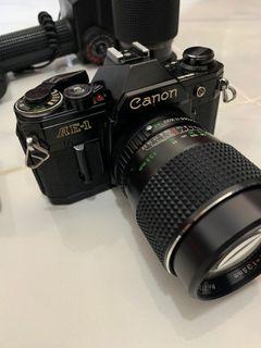 Canon AE-1 Camera Set (Rare Black)