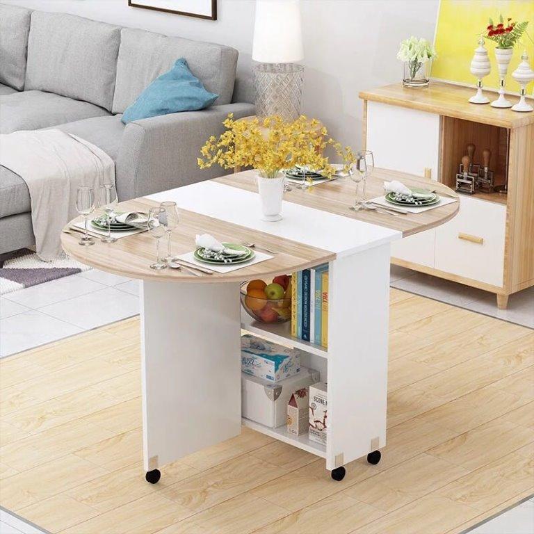 folding table cabinet movable desk computer table storage, Furniture ...