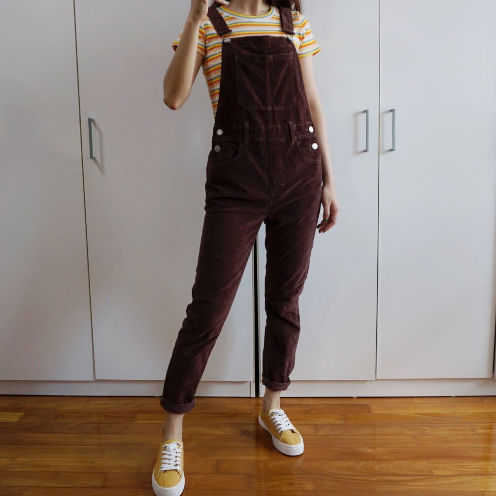 free people slim ankle overalls