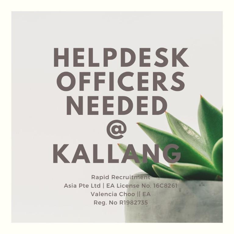 Helpdesk Officers Kallang Healthcare Sector 8 Hr Jobs