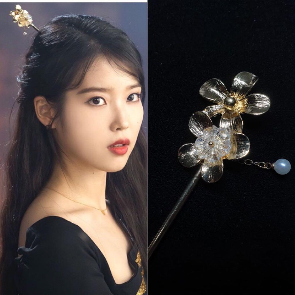 Hotel Del Luna Iu Flower Hair Pin Women S Fashion Accessories Hair Accessories On Carousell