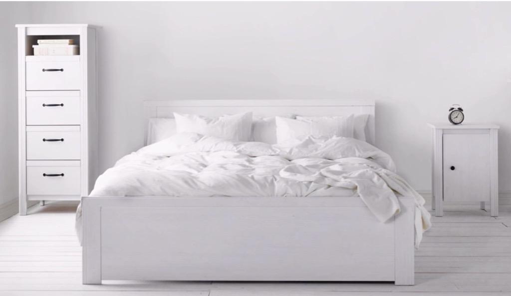 Ikea brusali queen bed store frame with storage