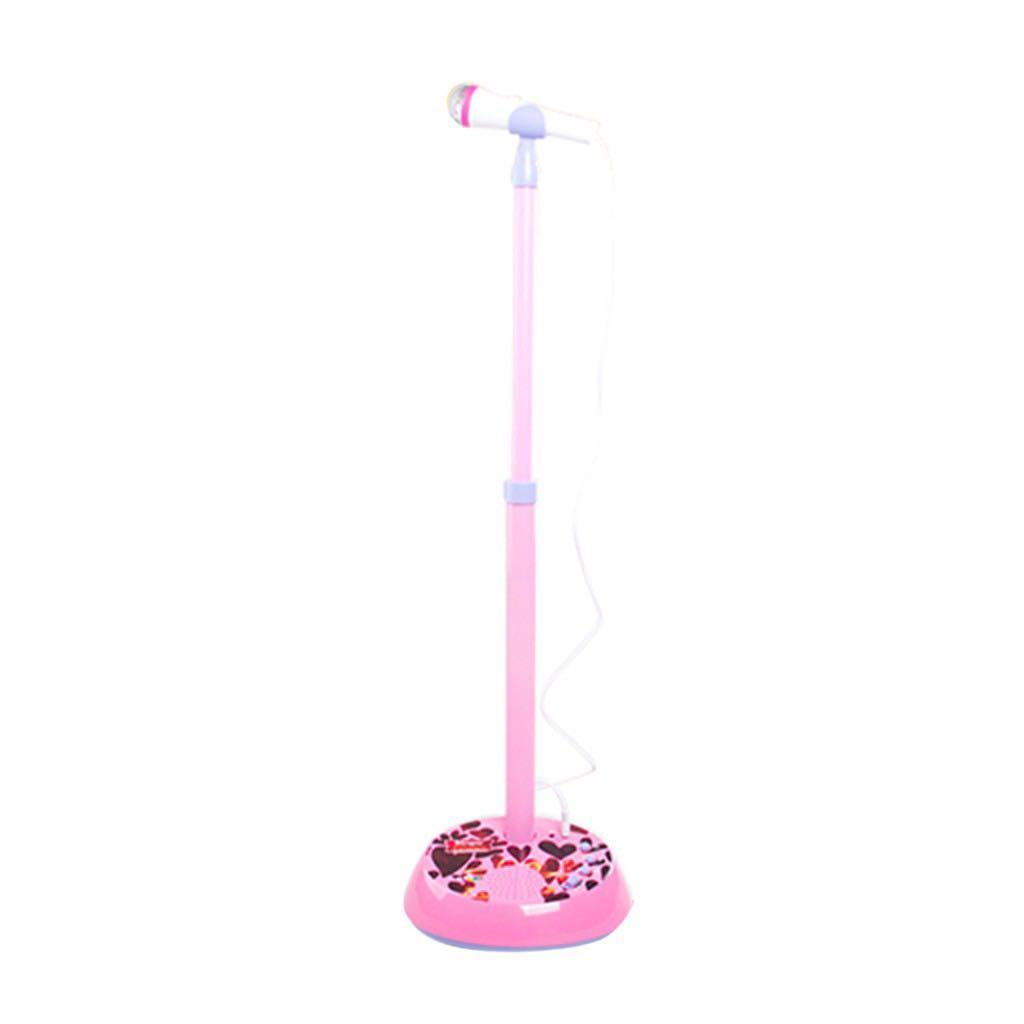 childrens pink microphone and stand