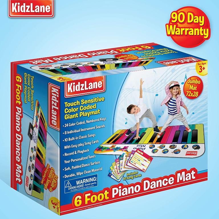 Kidzlane Floor Piano Mat Jumbo 6 Foot Musical Keyboard Playmat, Babies