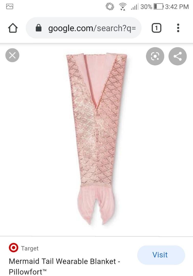 Pillowfort Mermaid Tail Blanket Pink Babies Kids Bathing Changing Other Baby Bathing Changing Needs on Carousell