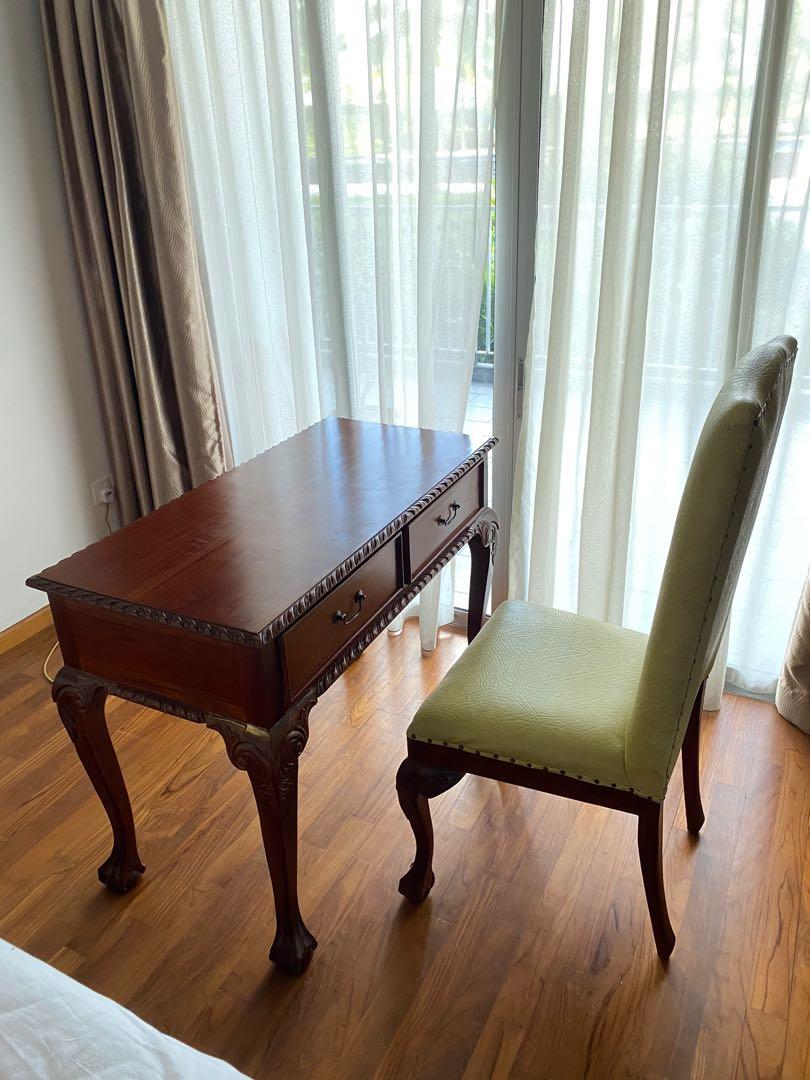 Victorian Style Desk Teak Wood Furniture Tables Chairs On Carousell