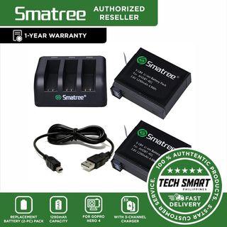 Smatree SM-004 Replacement Battery 1290mAh 2-Pack for GoPro Hero4