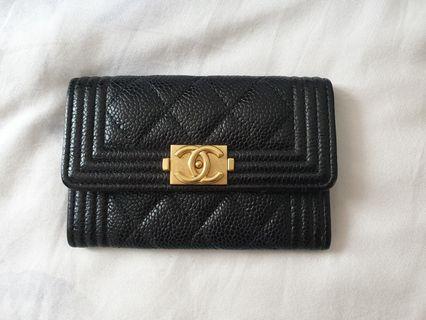 BN Chanel Black Caviar GHW cardholder small wallet