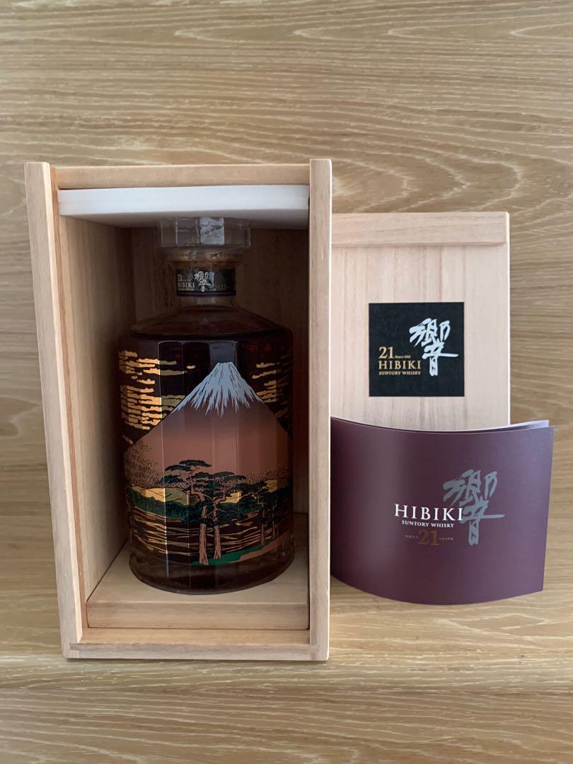 響21年富士風雲圖 木盒裝 Hibiki 21 Year Old The Ethereal Mt Fuji Wooden Box 700ml 嘢食 嘢飲 酒精類飲品 Carousell