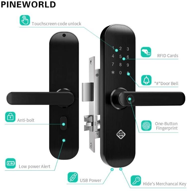 22. PINEWORLD Touchscreen Fingerprint Smart Lock, Furniture & Home ...
