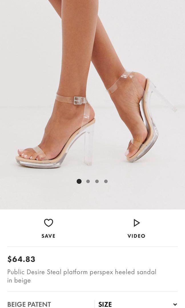 Clear block heels asos shop