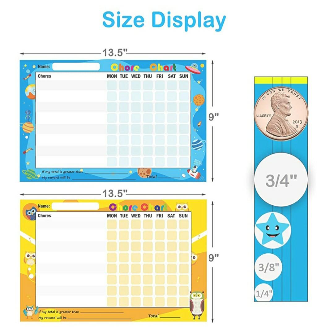 *In Stock* BN Pack of 16 Chores Responsibilities Rewards Chart for Kids, Teach Children