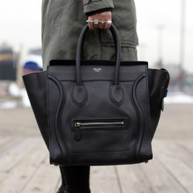 mini luggage handbag in drummed calfskin