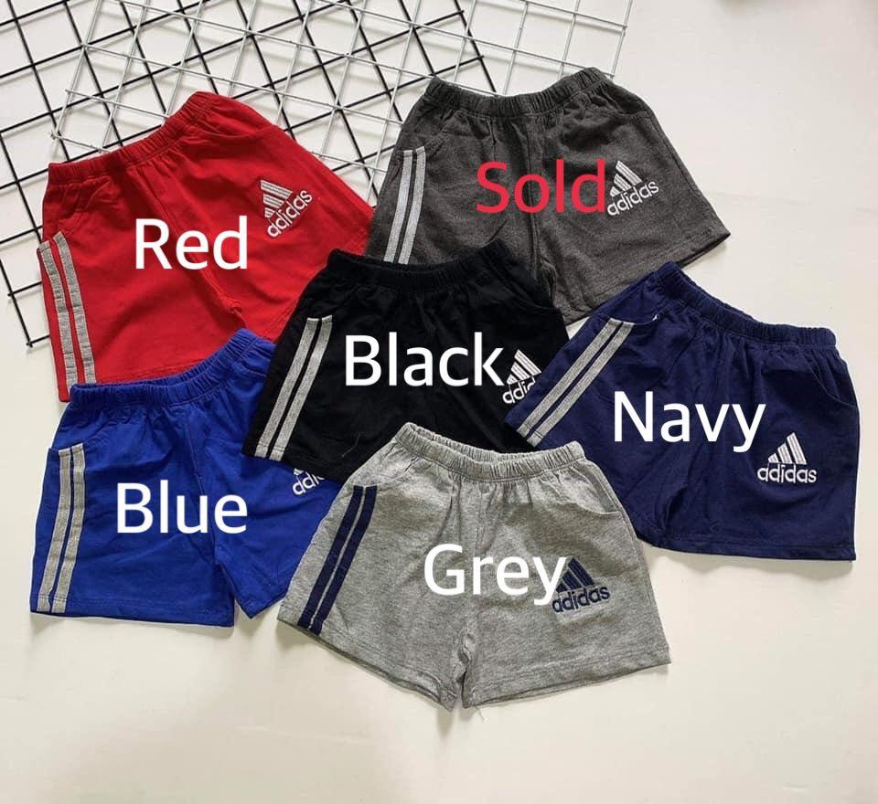 boys red adidas shorts