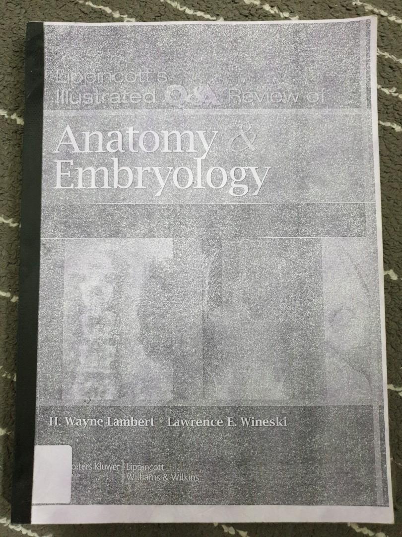 Lippincott S Illustrated Q A Review Of Anatomy Embryology Books Stationery Books On Carousell