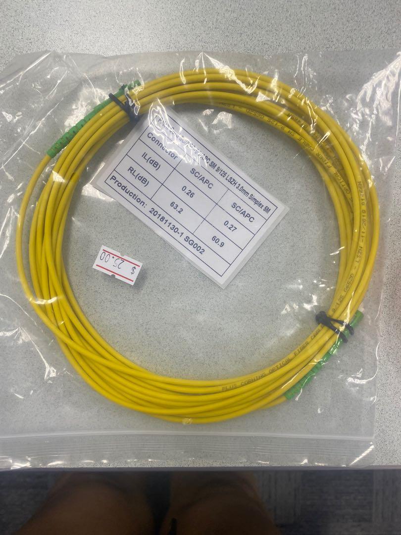 Patch Cord Cable SC/APC (Category: Cables & Adaptors) located in Singapore. Submitted by vh001 (Listing ID 285100883, Image 1). Description: Brand New 5meter.