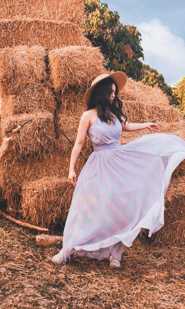 Rainbow chiffon maxi on sale dress