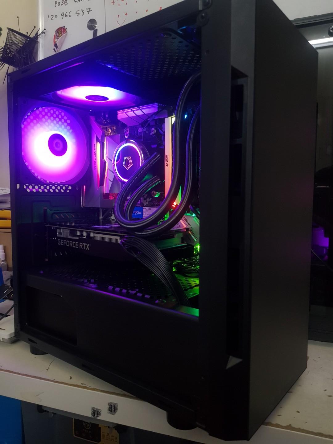 Ryzen 5 3600x RTX 2060 RGB AIO Liquid Cooling Gaming PC, Electronics