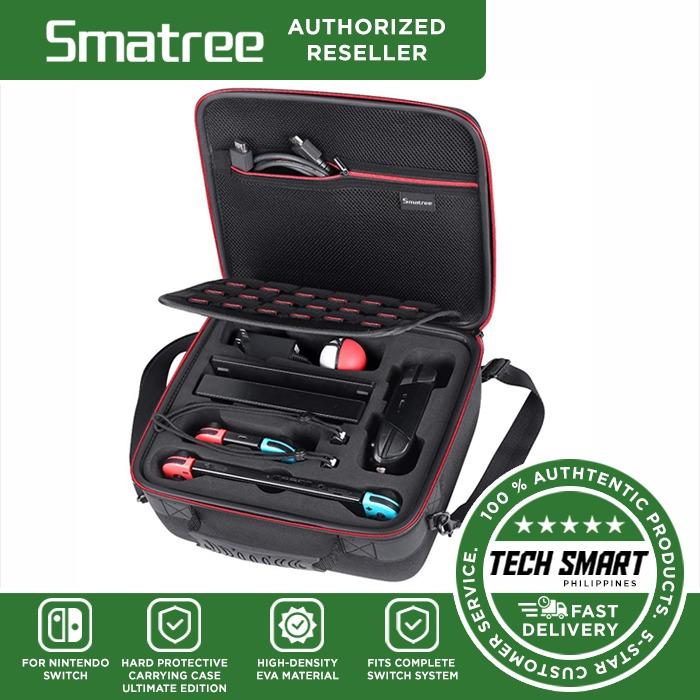 Smatree N550 Carrying Case Compatible for Nintendo Switch (Category: Nintendo) located in Manila. Submitted by techsmartph (Listing ID 238523897, Image 1). Description: • Smatree N550 Carrying Case for Nintendo Switch is deeper than other large cases.with the pro-controllers in the case • Unique Design Customized Compatible for Poke Ball Plus,Nintendo Dock, HDMI cable, AC adapter, Switch console, Two joy-Con strap and other accessories,most impor