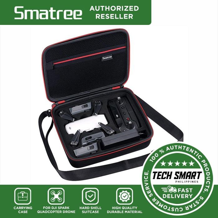 Smatree Smacase D400 Hardshell Storage Carry Case for DJI Spark Drone (Category: Other Photography Accessories) located in Manila. Submitted by techsmartph (Listing ID 238524105, Image 1). Description: • Mavic spark case fit for DJI spark quadcopter drone, remote controller,intelligent flight batteries and battery charger,keeping your all accessories organized,safe • Hardshell suitcase and custom foam keep DJI Spark drone body double safety when 
