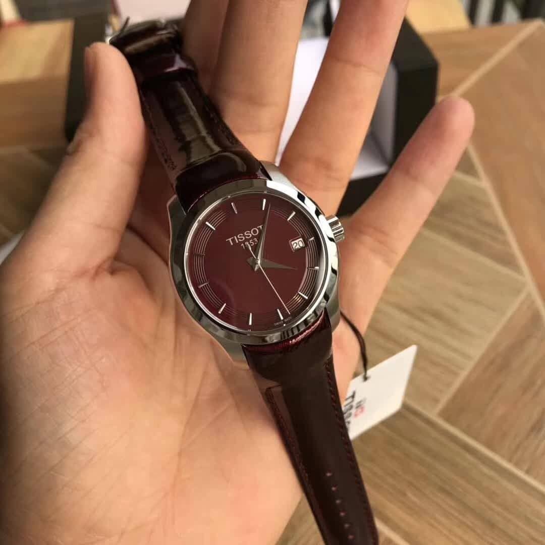 Tissot Couturier Burgundy Dial Ladies Watch T035.210.16.371.00