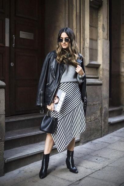 Zara Asymmetric Striped Skirt