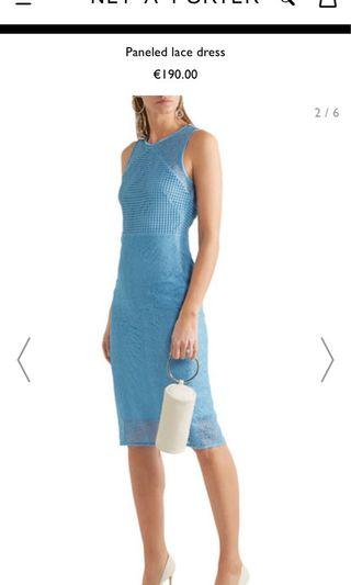 Diane Von Furstenberg blue lace dress sz 14