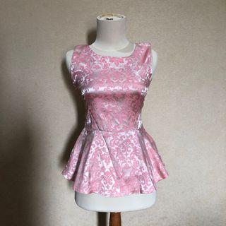 Pink Classic Peplum Top
