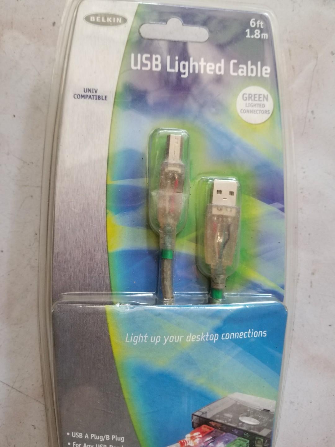 Belkin usab lighted cable (Category: Cables & Adaptors) located in Dasmarinas. Submitted by d.lelis (Listing ID 285244553, Image 1). Description: Bellin usb lighted cable green usb plug n play for nay usb device iniversal compatible.