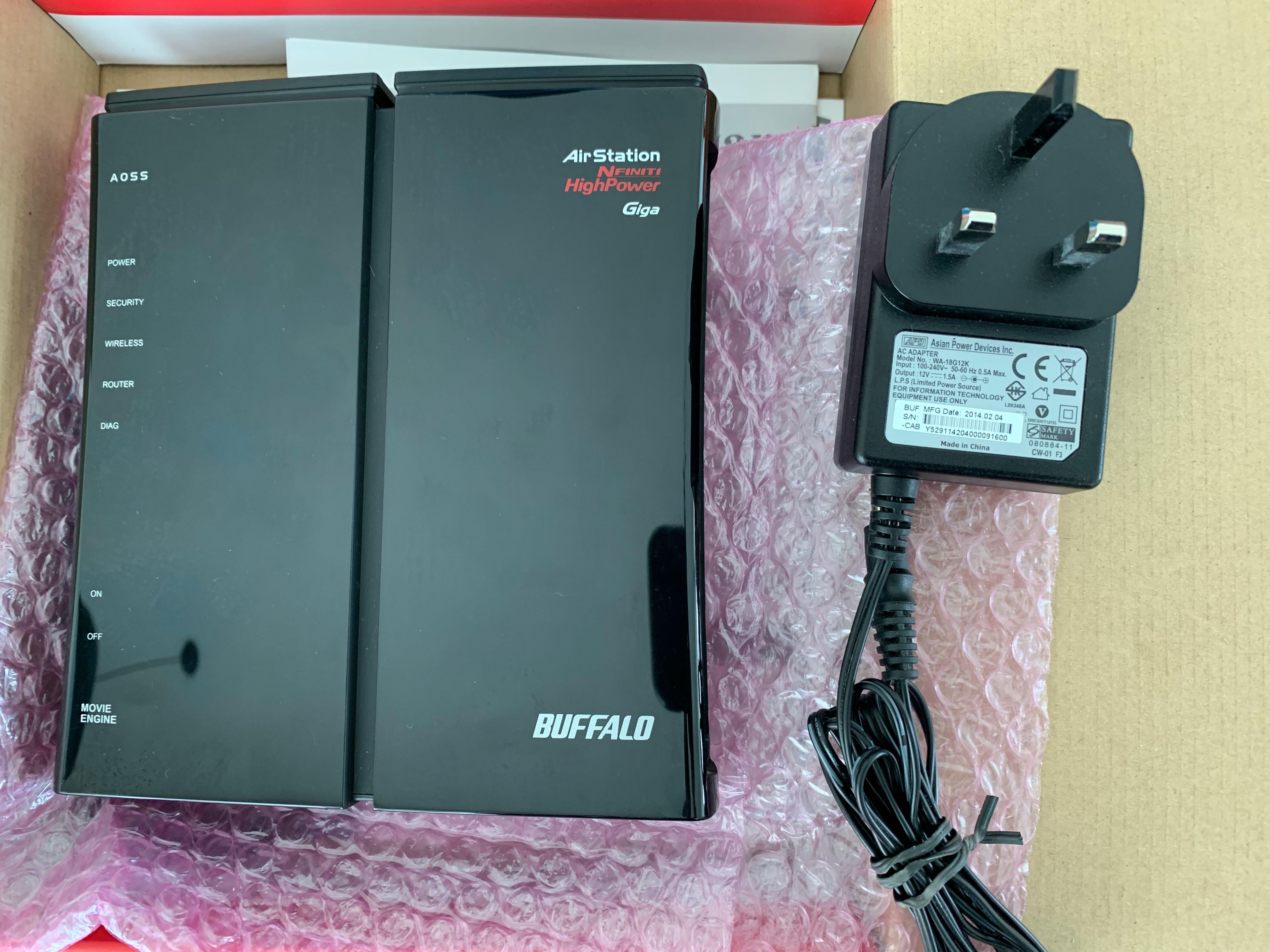 Buffalo WiFi Gigabit Router WZRHPG300NH2, 電腦＆科技, 電腦周邊及配件, Wifi及上網相關產品
