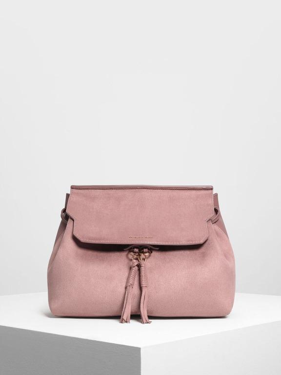 Tassel detail front flap backpack outlet