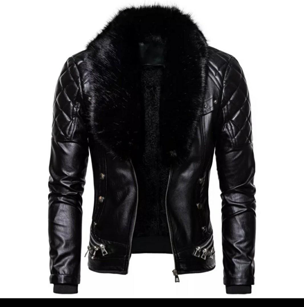 Punk style outlet leather jacket