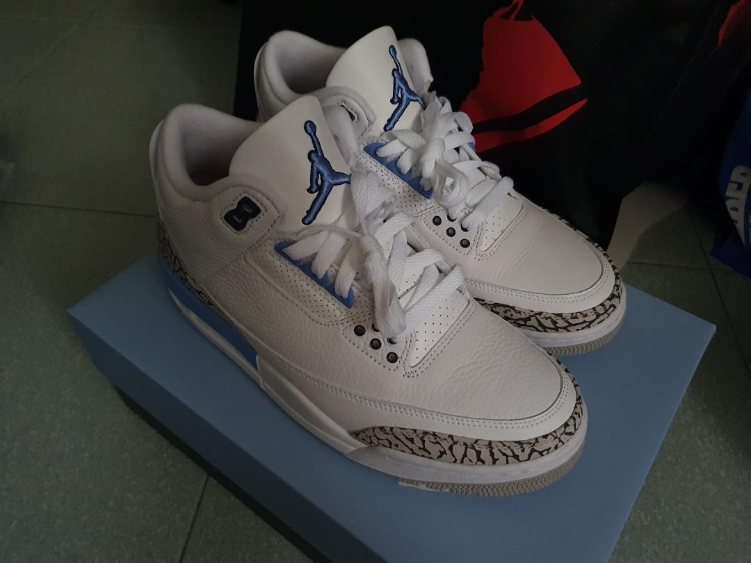 Nike Air Jordan 3 UNC Valor Blue, Men's 