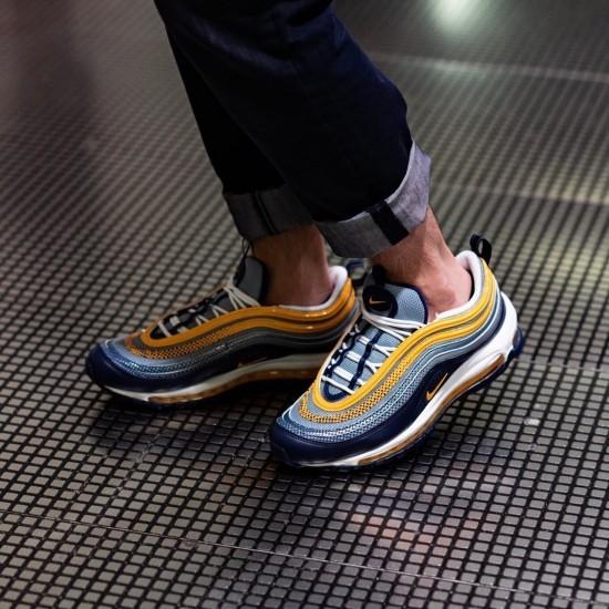 Nike air max 97 midnight navy/laser orange grade school boys' shoe cheap