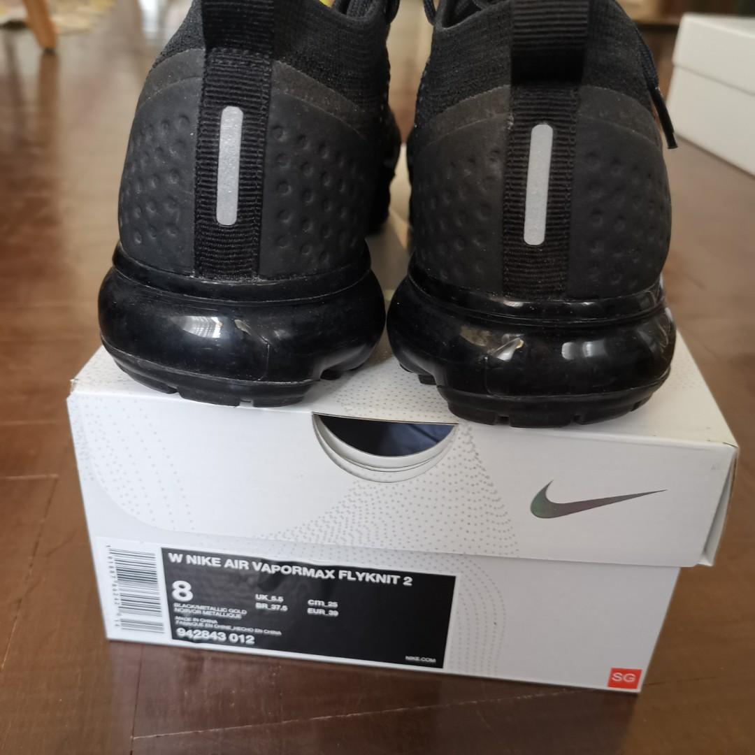 Nike Vapormax Flyknit Black Metallic Gold, Women's Fashion, Footwear,  Sneakers on Carousell