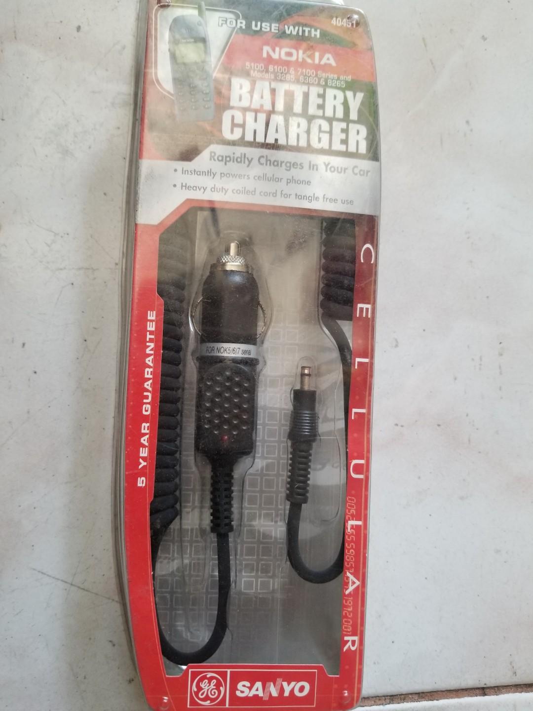 Nokia car charger SANYO (Category: Chargers) located in Dasmarinas. Submitted by d.lelis (Listing ID 285245813, Image 2). Description: Nokia battery charger Sanyo nokia 5100 6100 7100 3265 6360 8265.