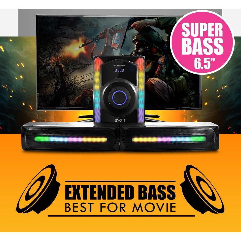 sonicgear-evo-11-bluetooth-speaker-160w-with-multifunctional-and-7-led