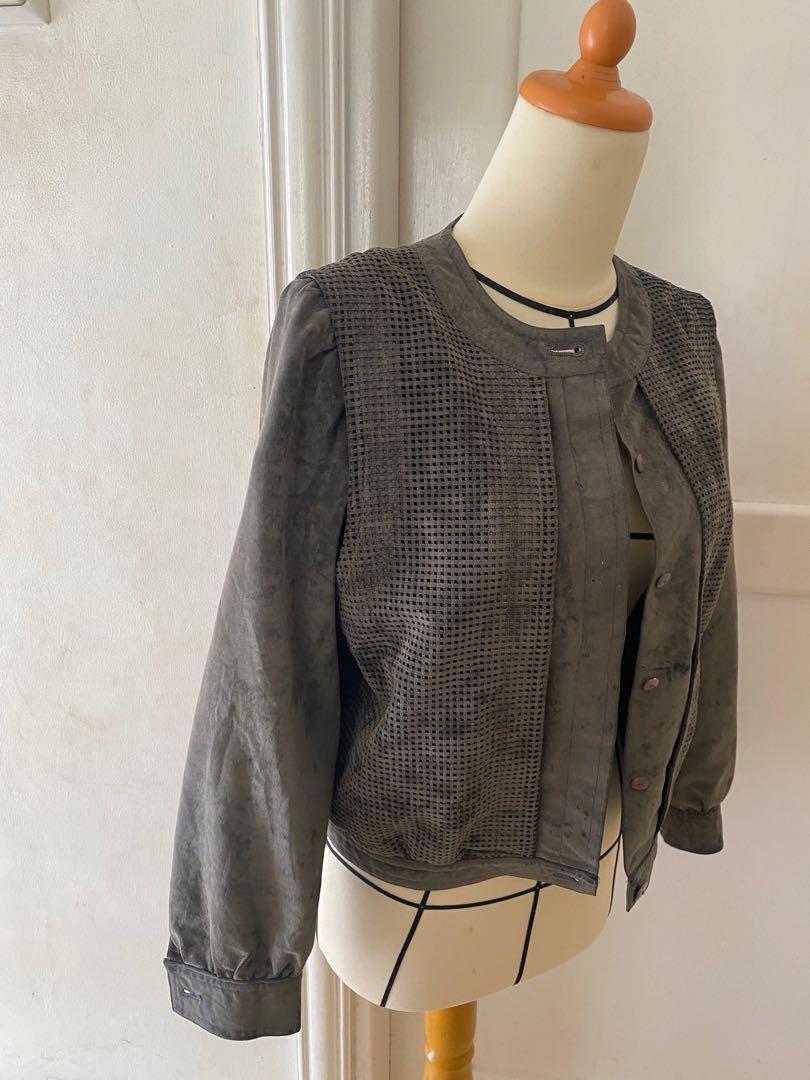 St Vermeer Suede Jacket, Fesyen Wanita, Pakaian Wanita, Atasan di Carousell