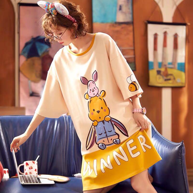 Stay Home Relaxed Pyjamas Dress Knee length Women s Fashion New Undergarments Loungewear on Carousell
