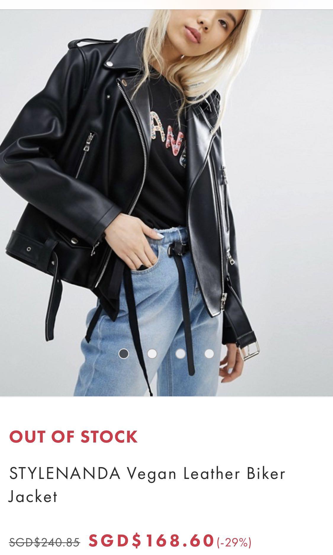 STYLENANDA Vegan Leather Biker Jacket