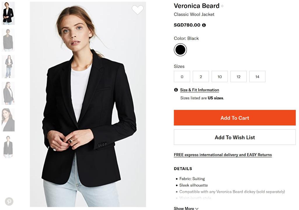 Veronica Beard Classic Wool Jacket Blazer Black 0 Luxury Apparel on Carousell