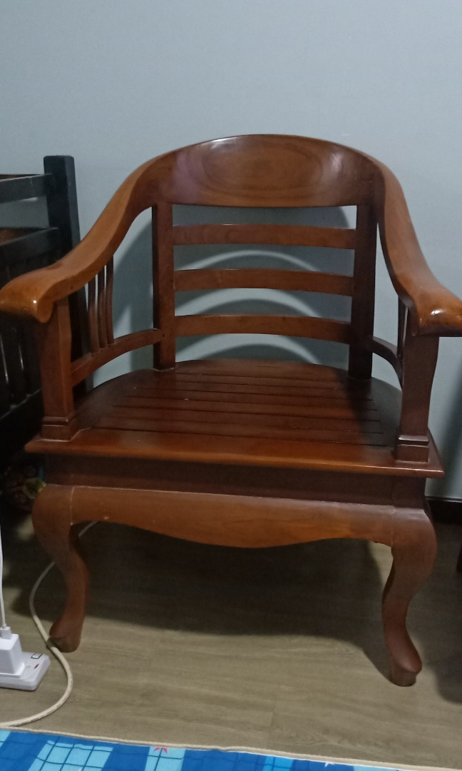 Wooden chair (kayu jati) on Carousell