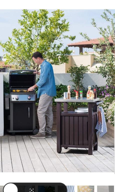 Wts Keter Unity Indoor Outdoor Patio Balcony Bbq Entertainment Storage Kitchen Island Side Table Prep Station With Metal Sta Furniture Others On Carousell