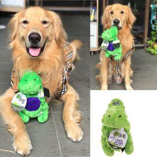 LARGE goDog Dinos T-Rex Tough Plush Dog Toy with Chew Guard Technology