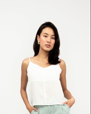 KYLIE LINEN CROPPED CAMISOLE